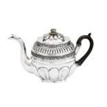 A Nicholas I early 19th century Russian 84 zolotnik (875 standard) teapot, Moscow 1827 by B.C.o,