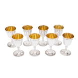 A set of eight Elizabeth II sterling silver goblets, London 1971 by J.B. Chatterly & Co