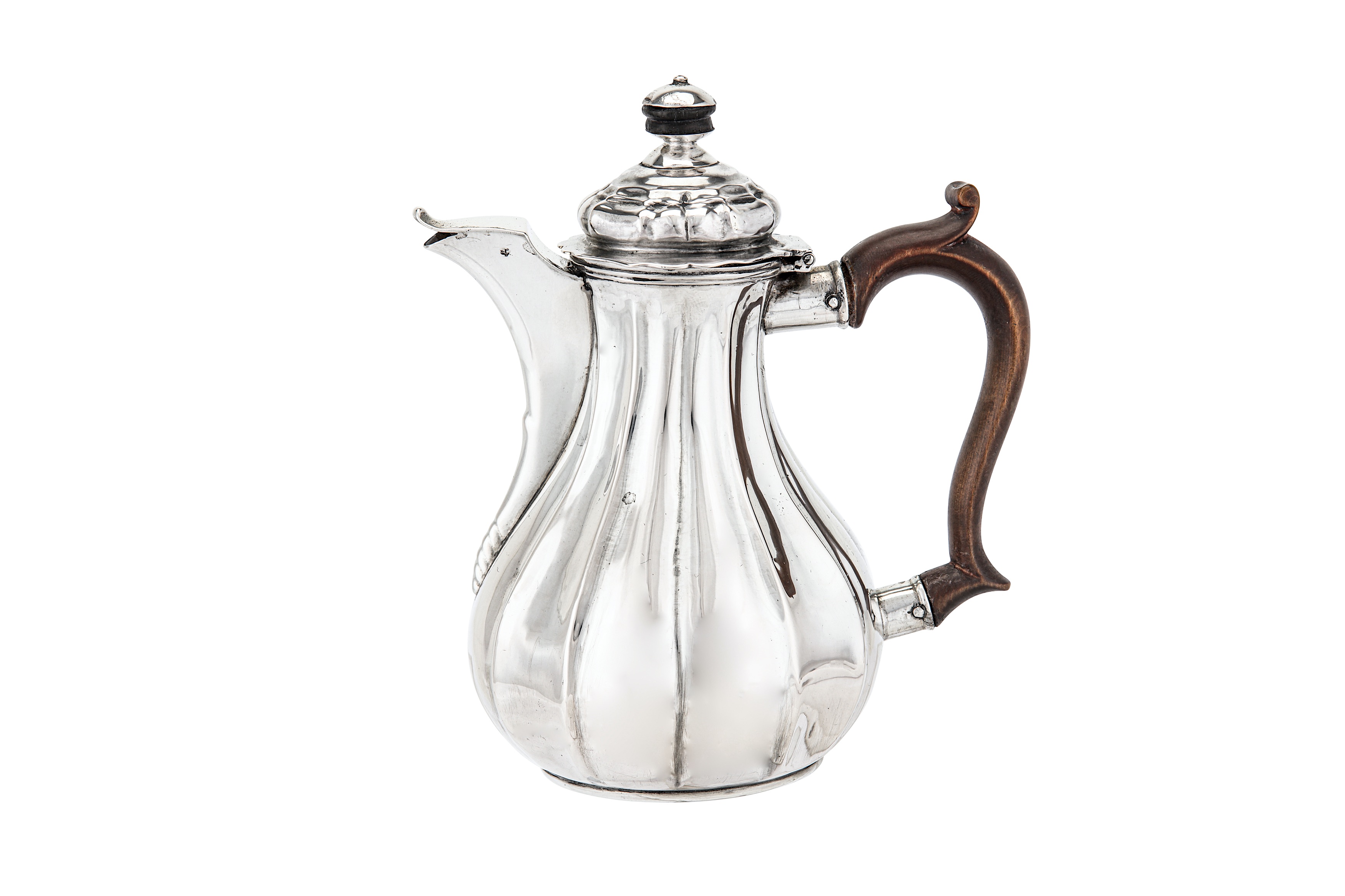 A late 18th century German silver bachelor coffee pot (verseuse égoiste), probably Uberlingen circa - Image 3 of 6