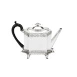 A George III sterling silver teapot on stand, London 1790 by Henry Chawner (reg. 11th Nov 1786)