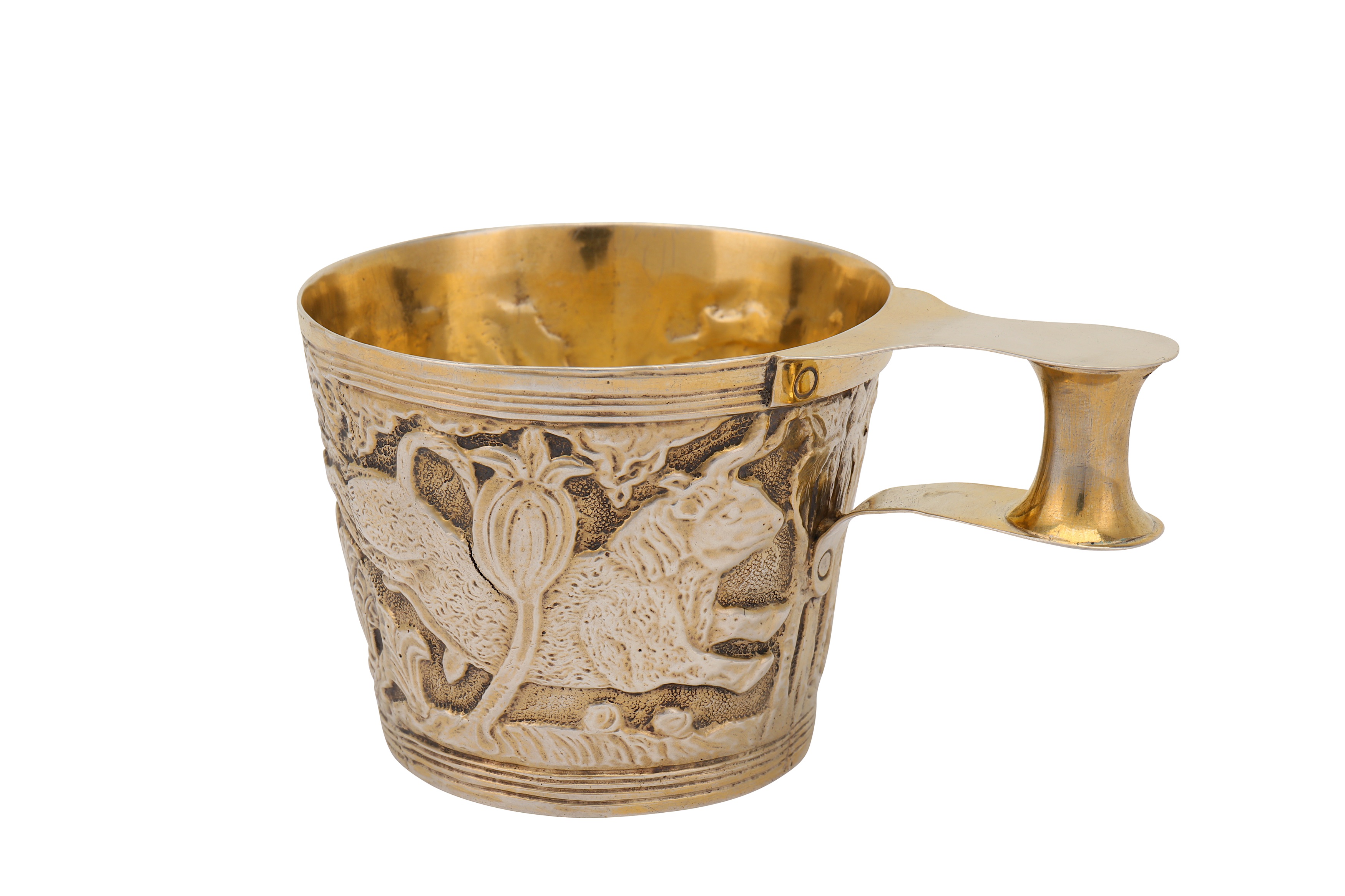 An Edwardian sterling silver gilt Vaphio cup, Chester 1904 by Nathan & Hayes