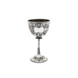 A Victorian sterling silver trophy cup, London 1864 by Martin, Hall and Co