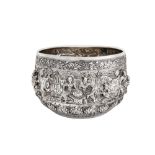 A late 19th / early 20th century Burmese unmarked silver bowl, Mandalay, circa 1900 by a ‘beast’