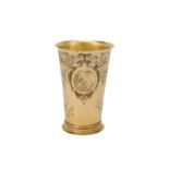 A Fredrick I early to mid-18th century Swedish silver gilt beaker, Kalmar circa 1730 by EV (?)