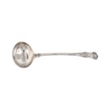 A William IV sterling silver soup ladle, London 1830 by William Johnson (reg. 9th Dec 1822)