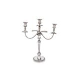 A mid-20th century Italian 800 standard silver candelabrum, Firenze 1944-68, makers numeral unclear