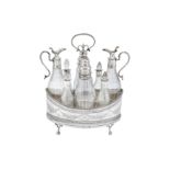 A George III sterling silver eight-bottle cruet, London 1786 by William Abdy (reg. 24th June 1763,