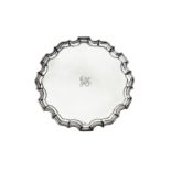 A George V sterling silver salver, Sheffield 1929 by Mapping & Webb