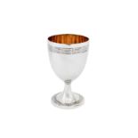 A Victorian sterling silver goblet, London 1859 by John Samuel Hunt