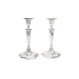 A pair of George III sterling silver candlesticks, Sheffield 1788 by John Parsons & Co (reg. July