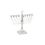 Judaica - An Elizabeth II sterling silver Chanukah Lamp / Menorah, Birmingham 1956 by Alexander