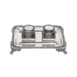 An early 20th century sterling silver inkstand, probably American circa 1920