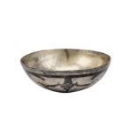 An early to mid-19th century Greek or Balkan unmarked silver gilt and niello bowl, circa 1820-50