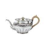 A George IV sterling silver teapot, London 1821 by Phillip Rundell (reg 4th March 1819)