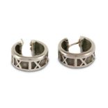 A pair of Sterling silver Tiffany & Co 'Atlas' hoop earrings,