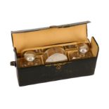 An Edwardian silver travel vanity set