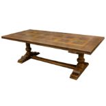 A substantial French provincial fruitwood refectory table