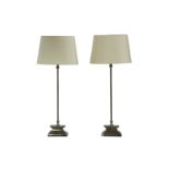 A set of five Danish nickel plated table lamps