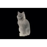 A Lalique frosted glass figure of a seated cat 'Chat Assis'