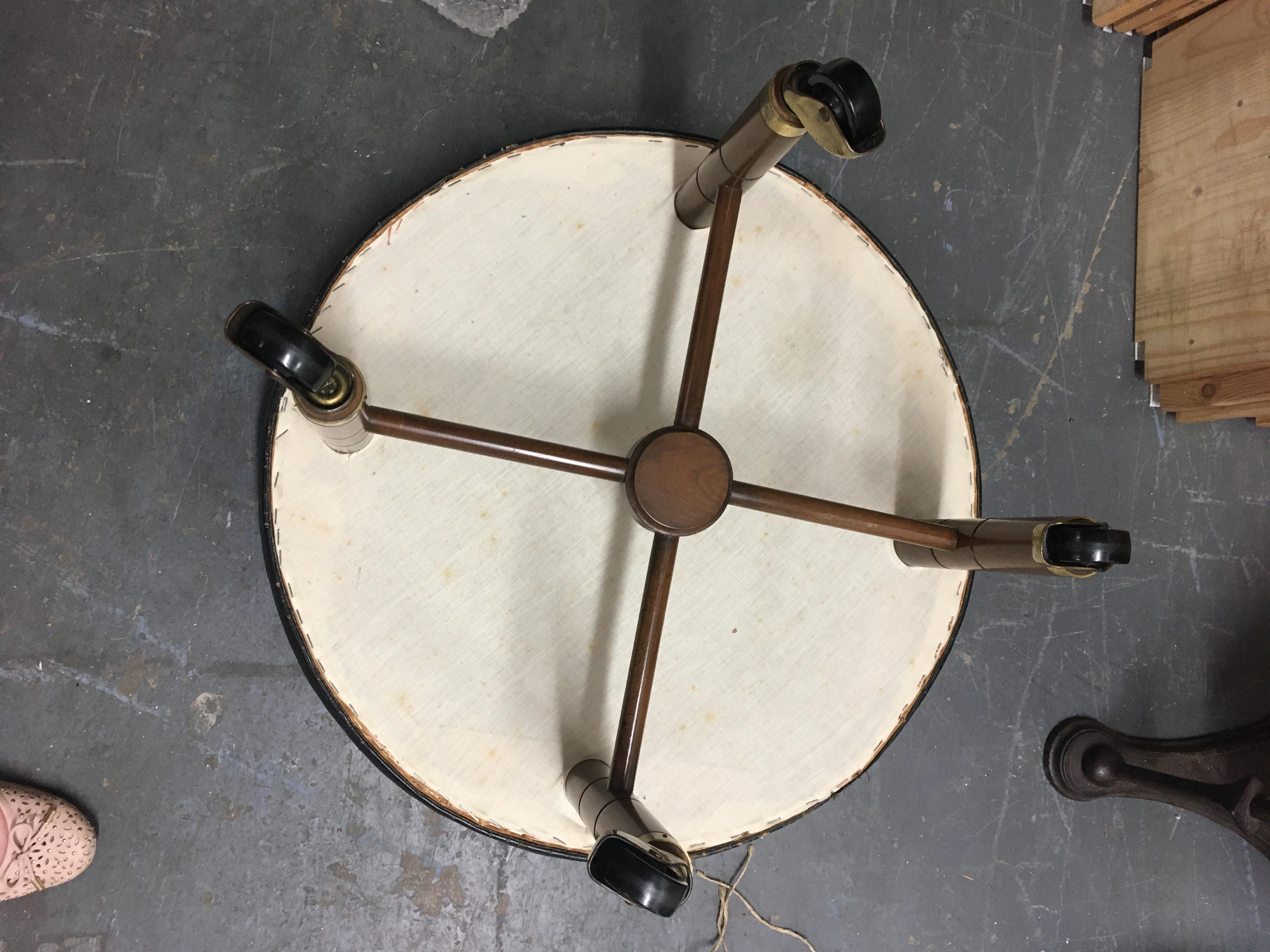 An American leather stool, 1950s - Image 3 of 8