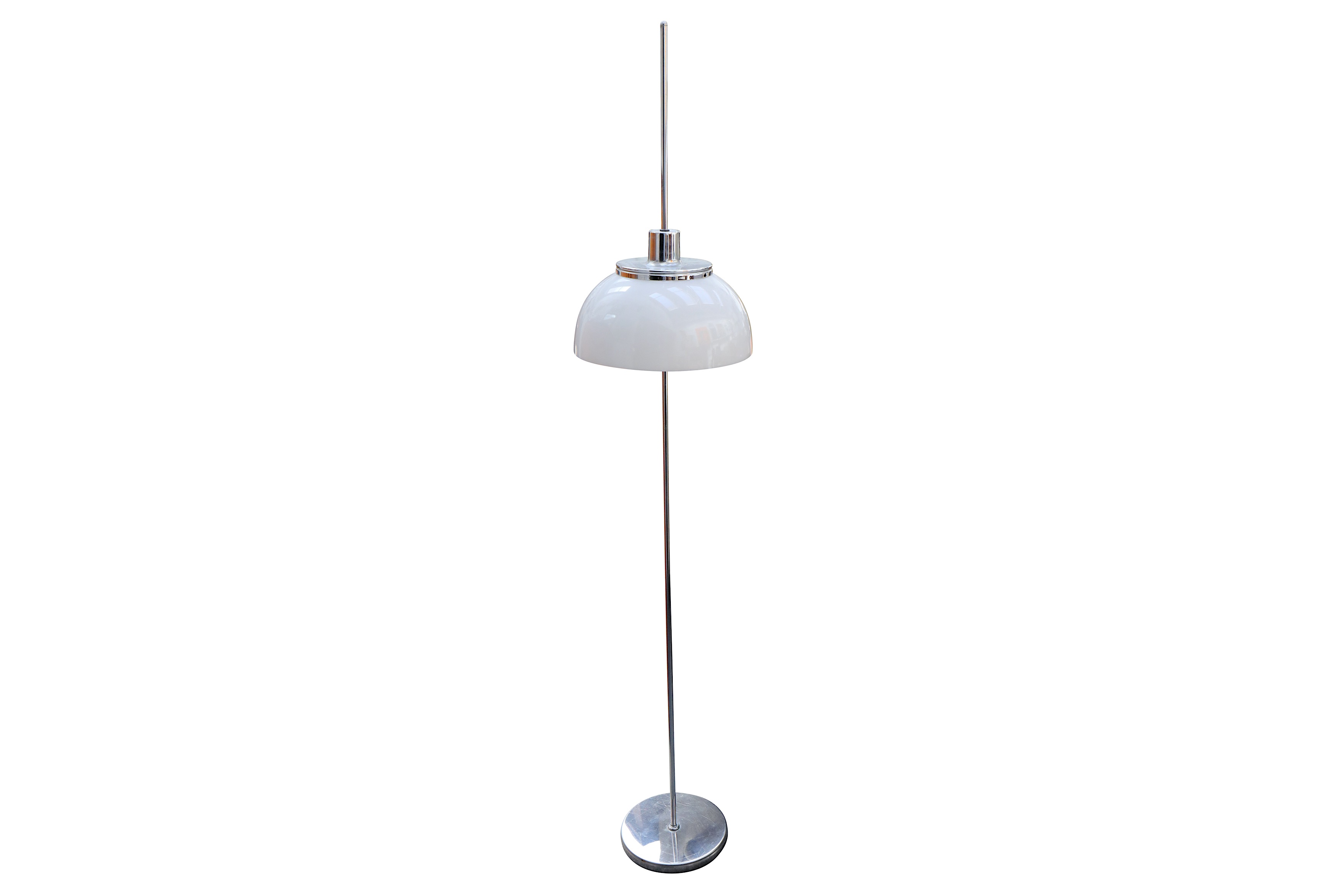 Harvey Guzzini, a circa 1970's Italian adjustable chrome standard lamp