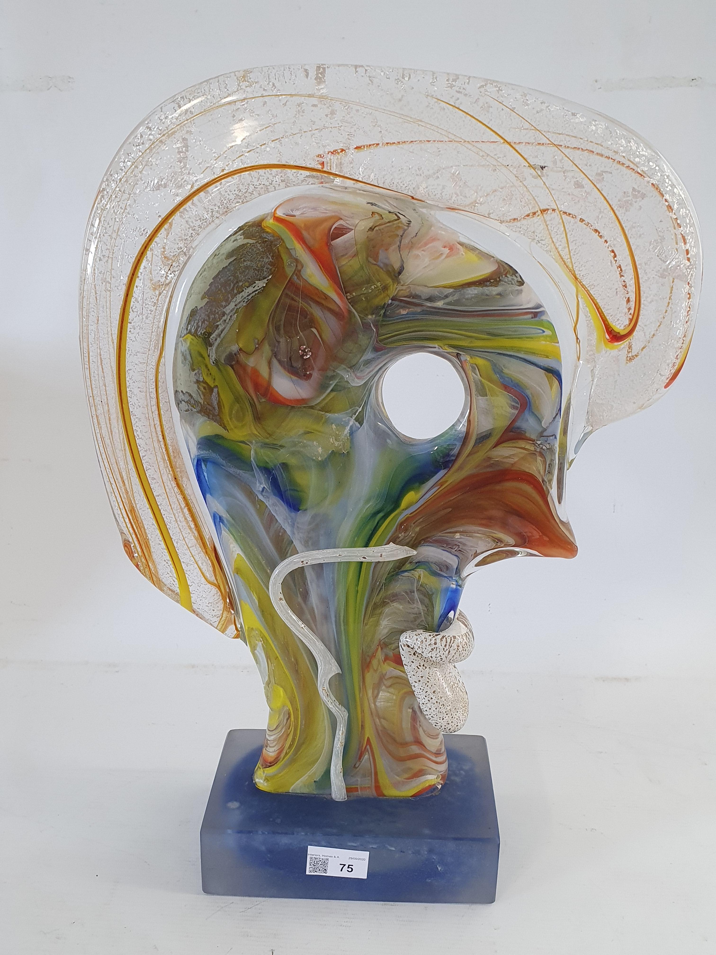 Manner of Mario Badioli - An abstract Italian Murano Glass sculpture of a head - Image 3 of 9