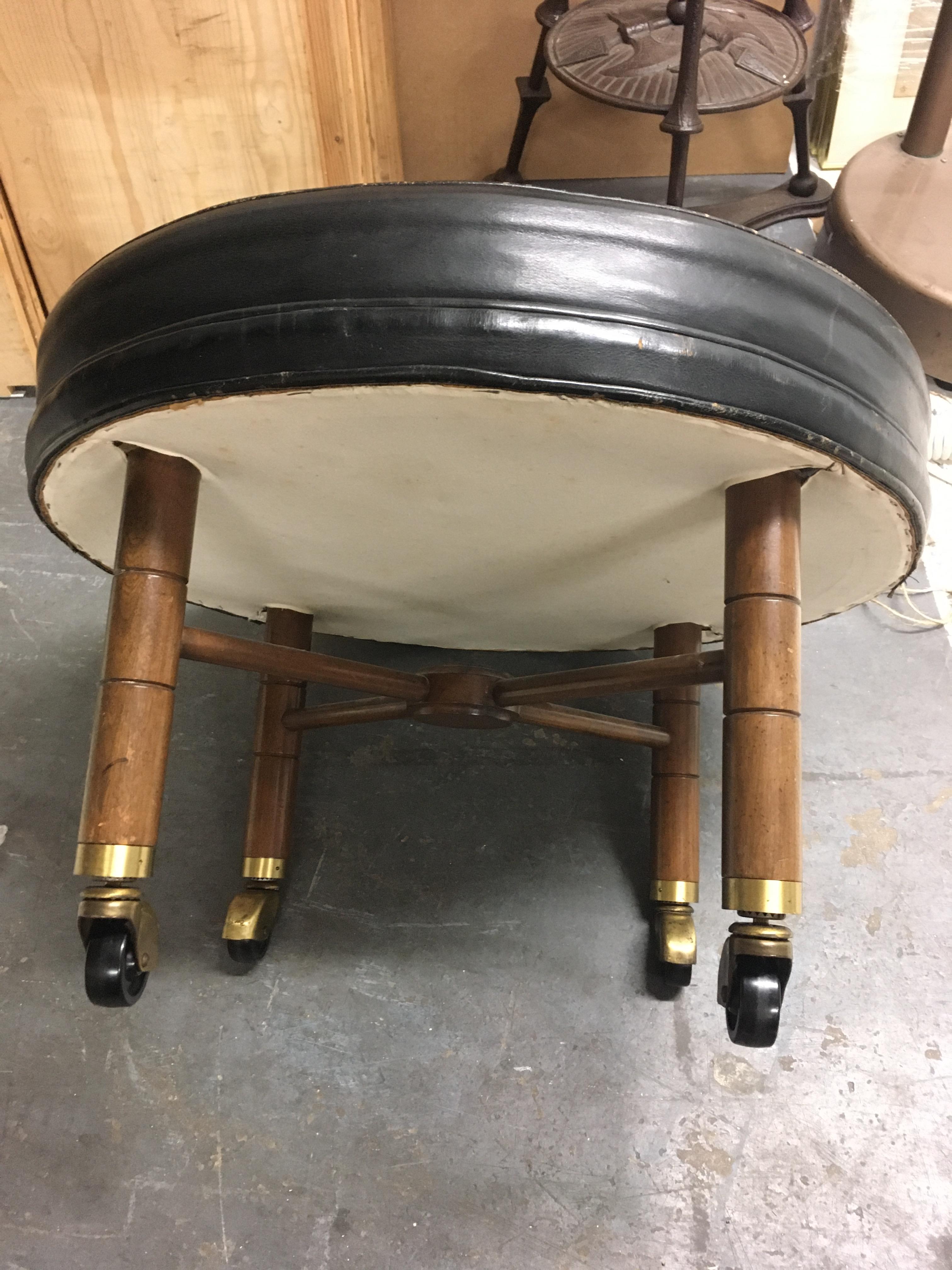 An American leather stool, 1950s - Image 6 of 8