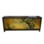 A circa 1970's Japanese inspired black lacquered sideboard