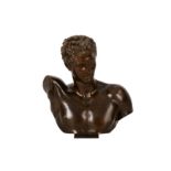A late 19th century French patinated bronze bust of Apollo