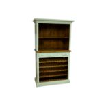 A contemporary rustic green painted pine bar unit