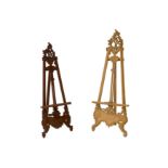 Two late 20th Century French walnut rococo style easels