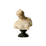 A Italian late 19th/early 20th century white marble bust of the'Psyche of Capua', after the antique