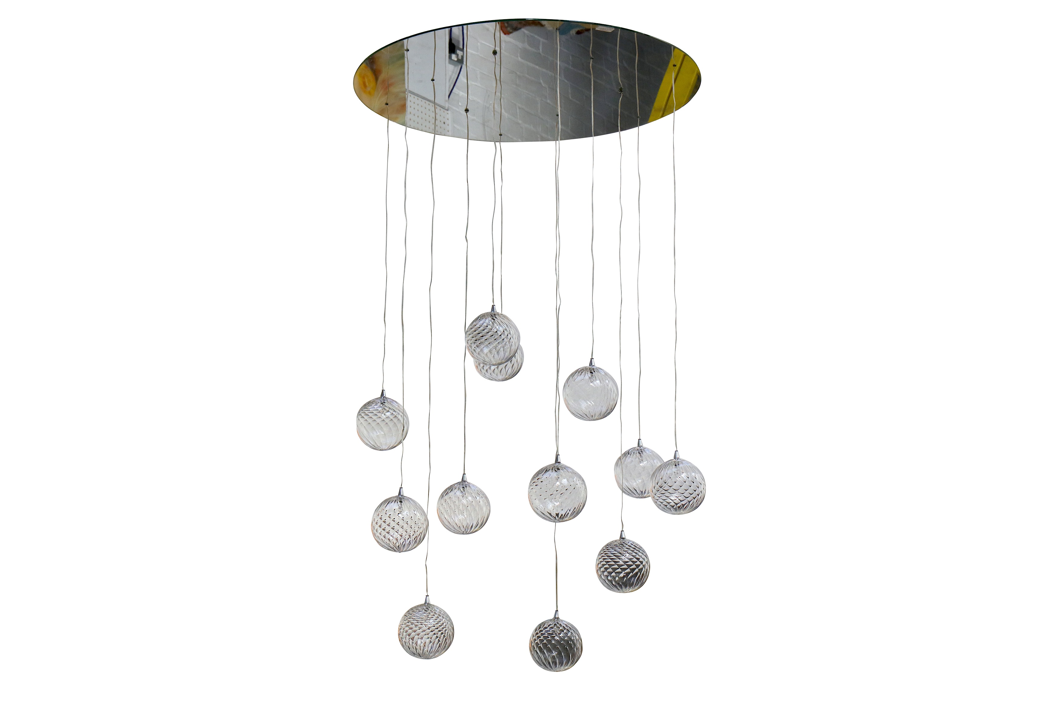 A modern Aurora twelve light ceiling fitting