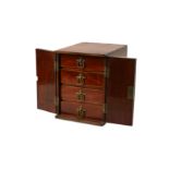 † A late 19th Century mahogany miniature or apprentice piece cabinet,