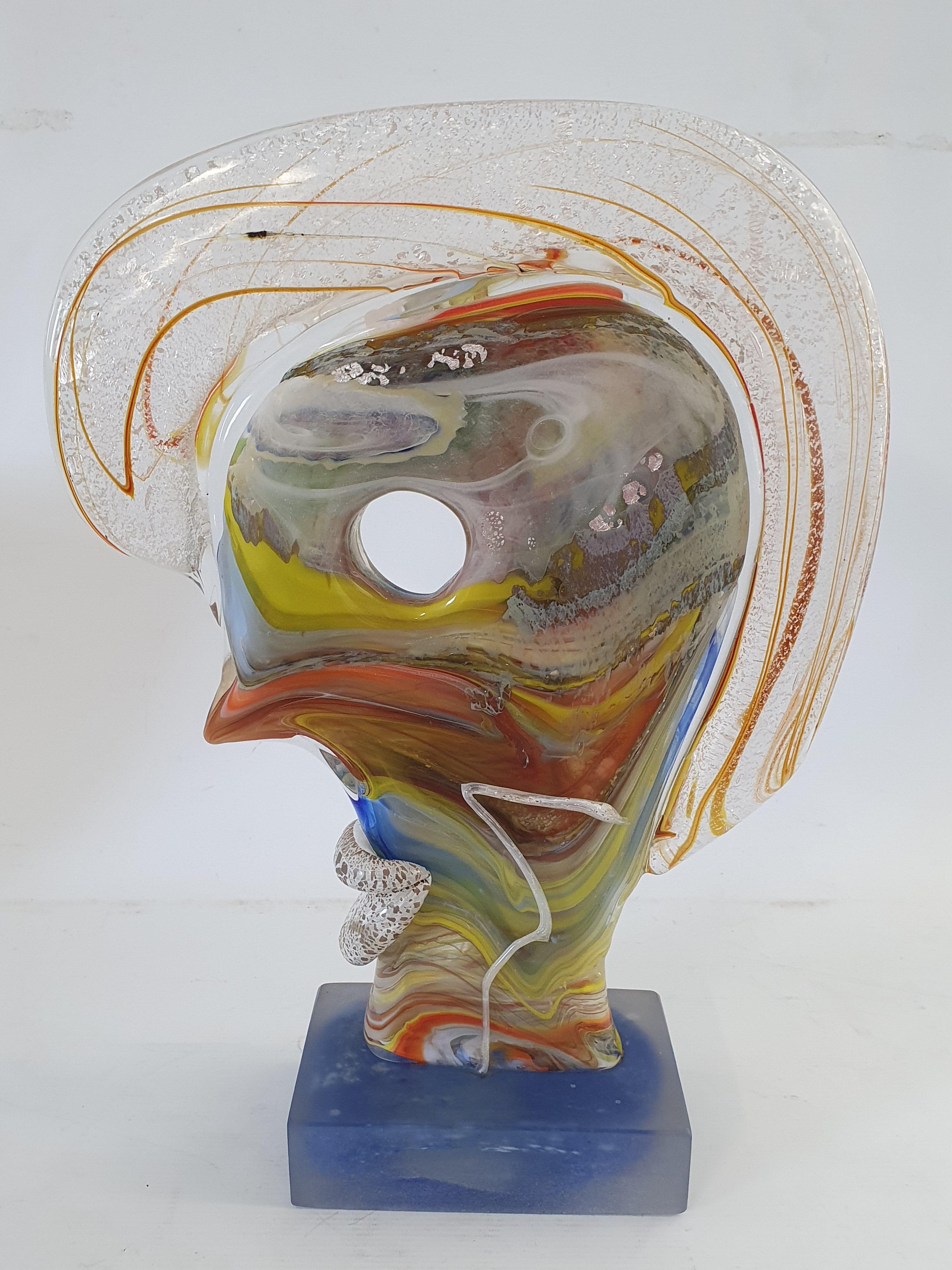 Manner of Mario Badioli - An abstract Italian Murano Glass sculpture of a head - Image 5 of 9