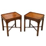 A pair of George III style mahogany occasional low tables