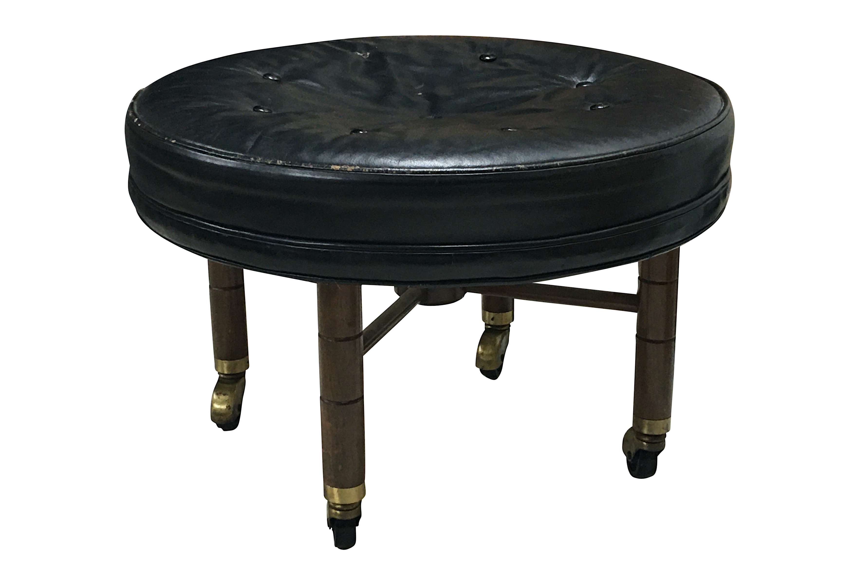 An American leather stool, 1950s