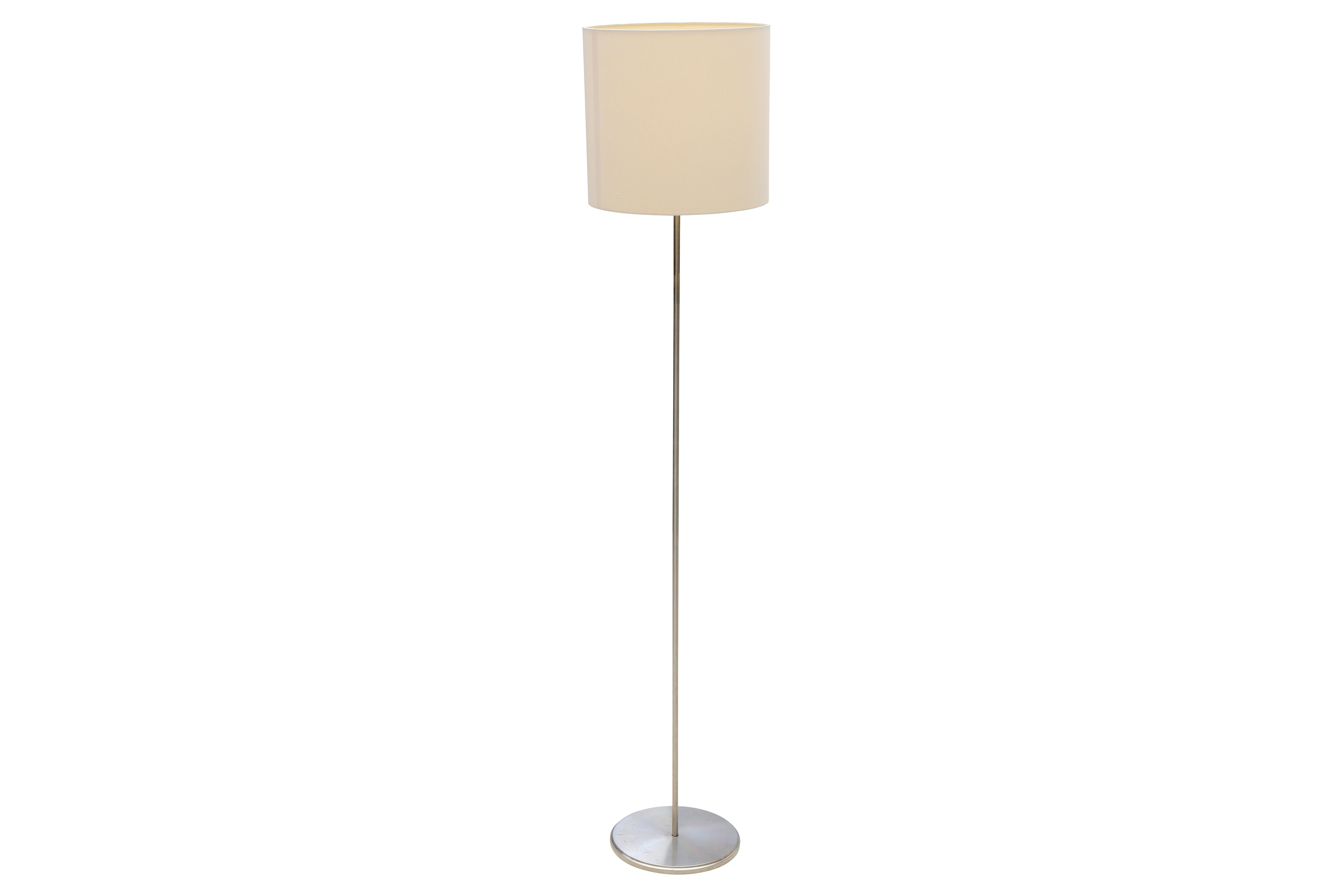 A late 20th Century Danish brushed steel standard lamp