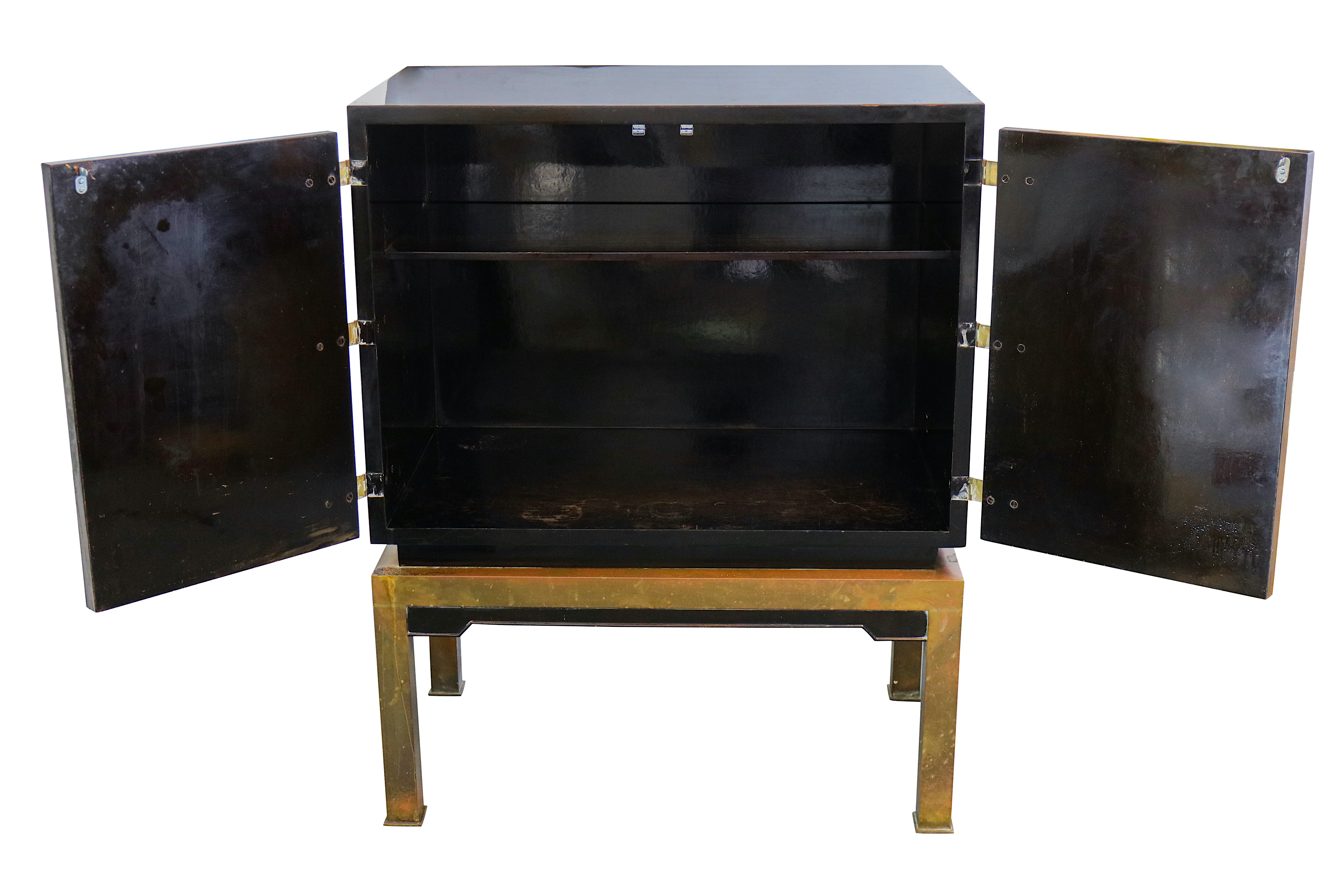 A circa 1970's Japanese inspired black lacquered drinks cabinet - Bild 2 aus 7