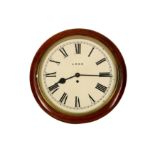 AMENDED - A 19th century English 14 inch mahogany dial wall clock