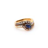 A sapphire and diamond dress ring