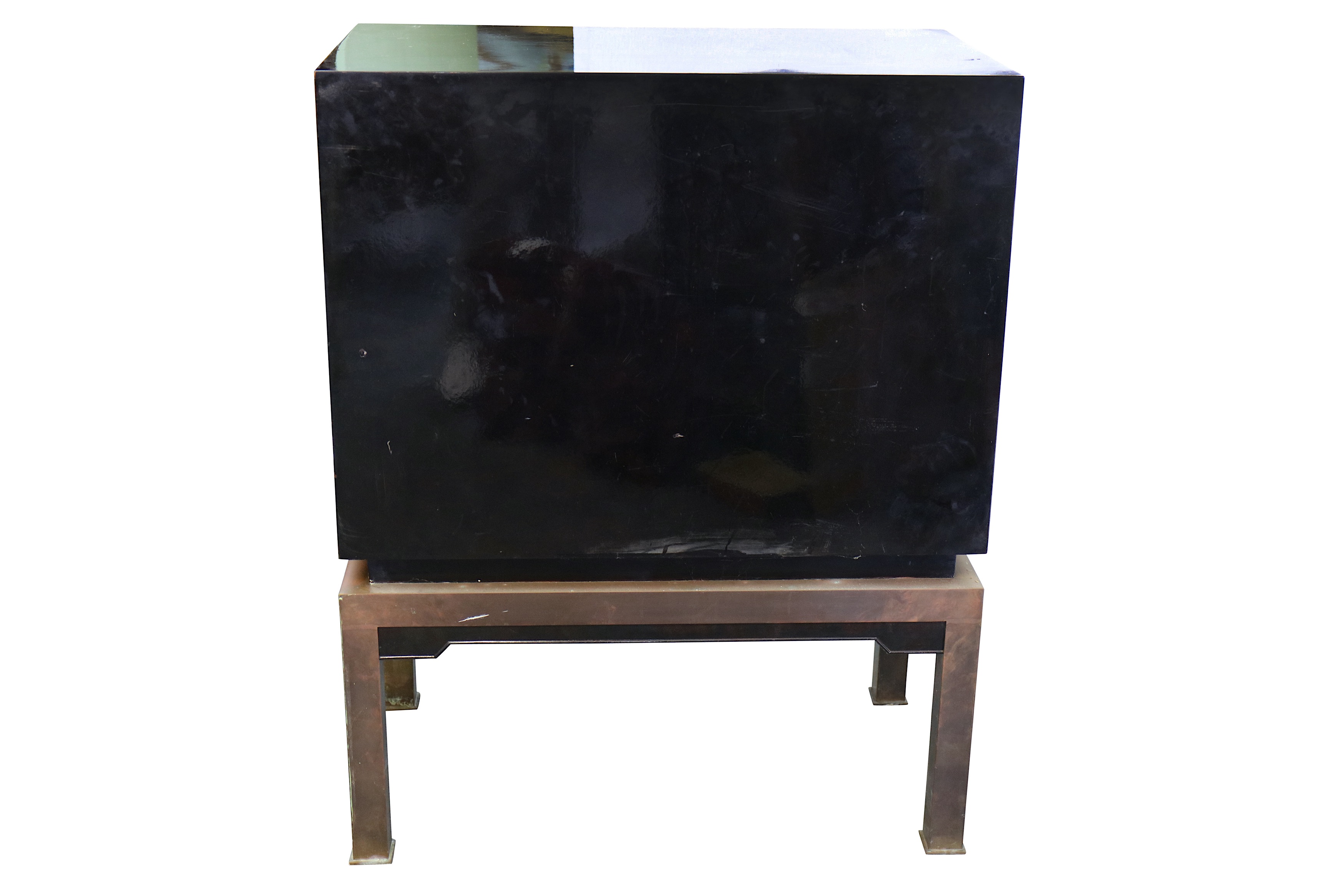 A circa 1970's Japanese inspired black lacquered drinks cabinet - Bild 4 aus 7