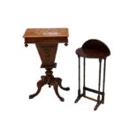 A Victorian burr and figured walnut work table