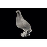 A Lalique frosted glass figure of a partridge 'Pedrix Debout'