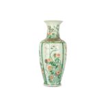 A large Chinese famille verte 'flowers' baluster vase.