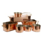 A collection of copper cookware