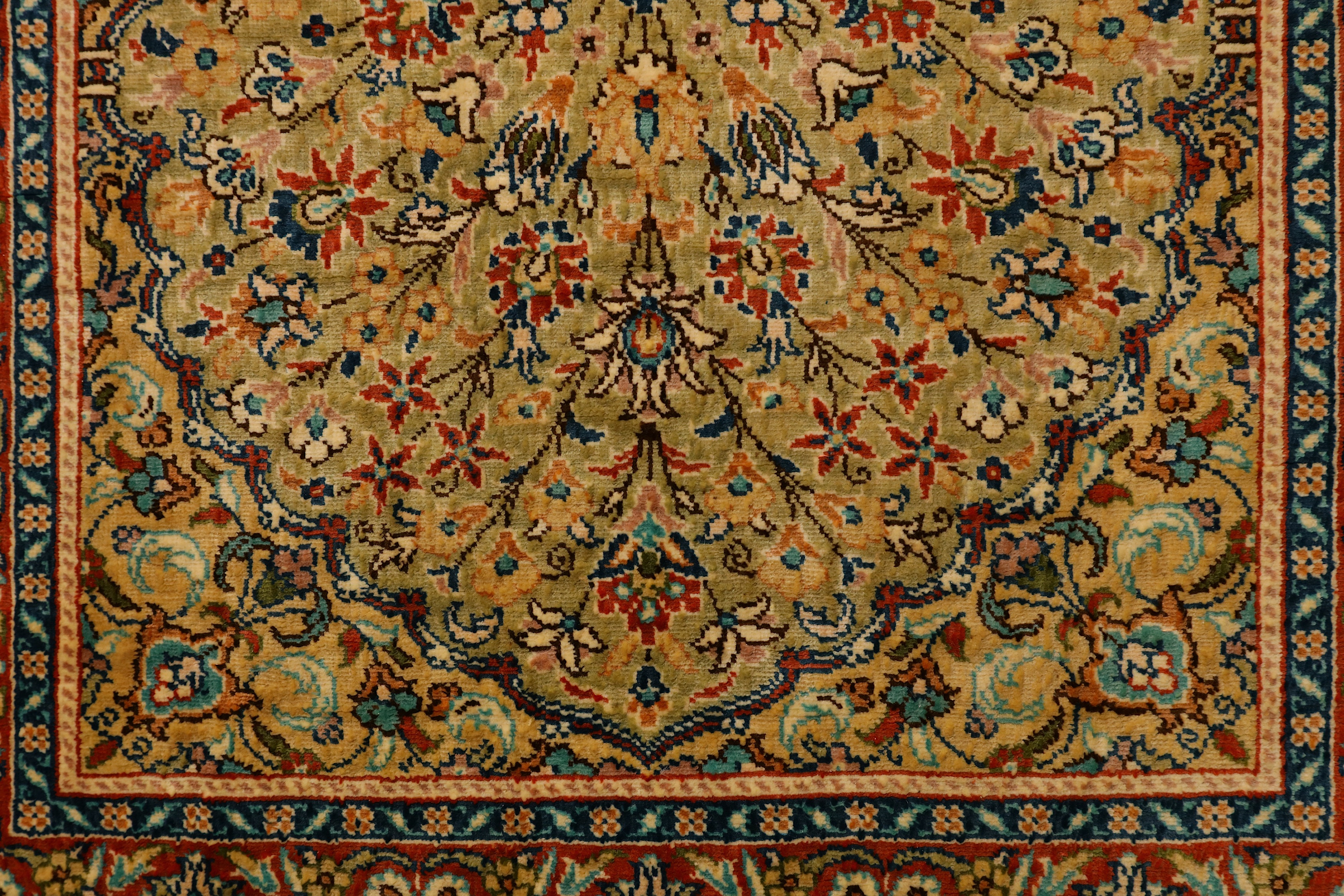 AN EXTREMELY FINE SILK HEREKE MAT, TURKEY - Image 4 of 5