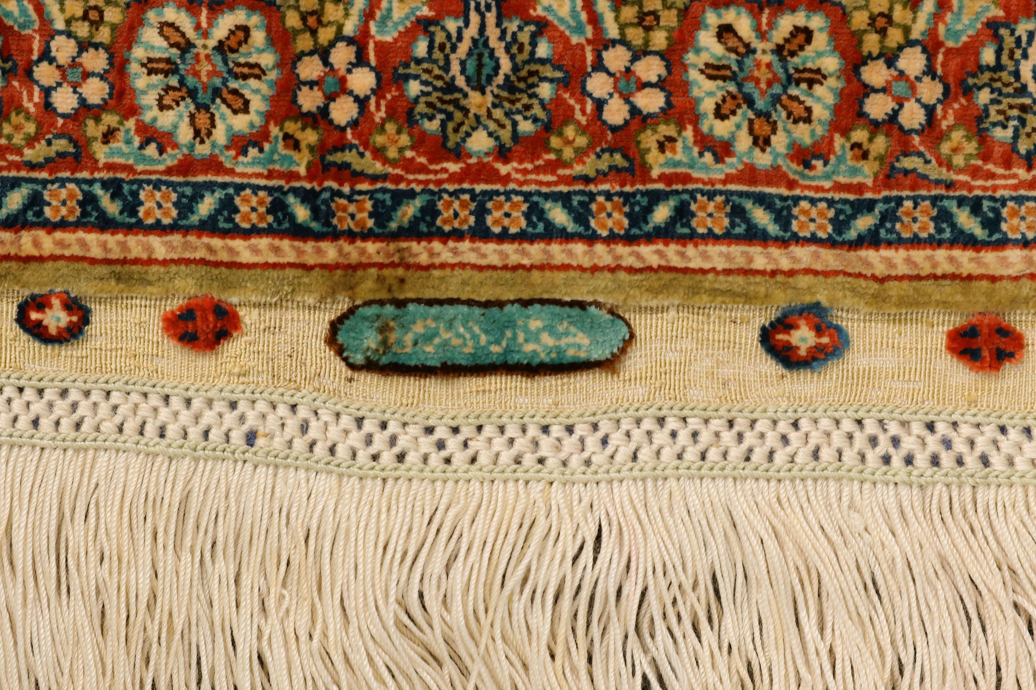 AN EXTREMELY FINE SILK HEREKE MAT, TURKEY - Image 2 of 5