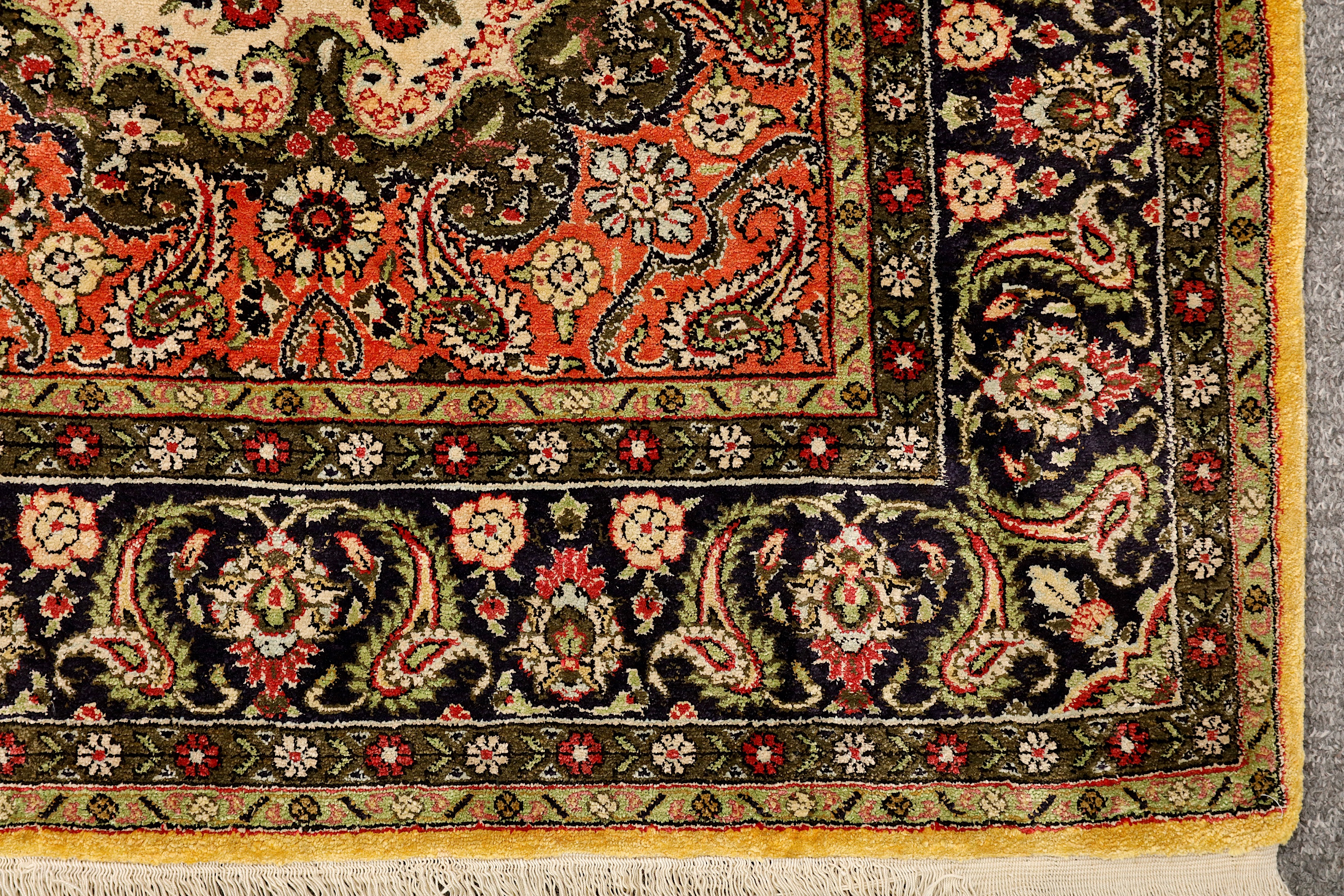 A VERY FINE SILK QUM RUG, CENTRAL PERSIA - Image 6 of 7