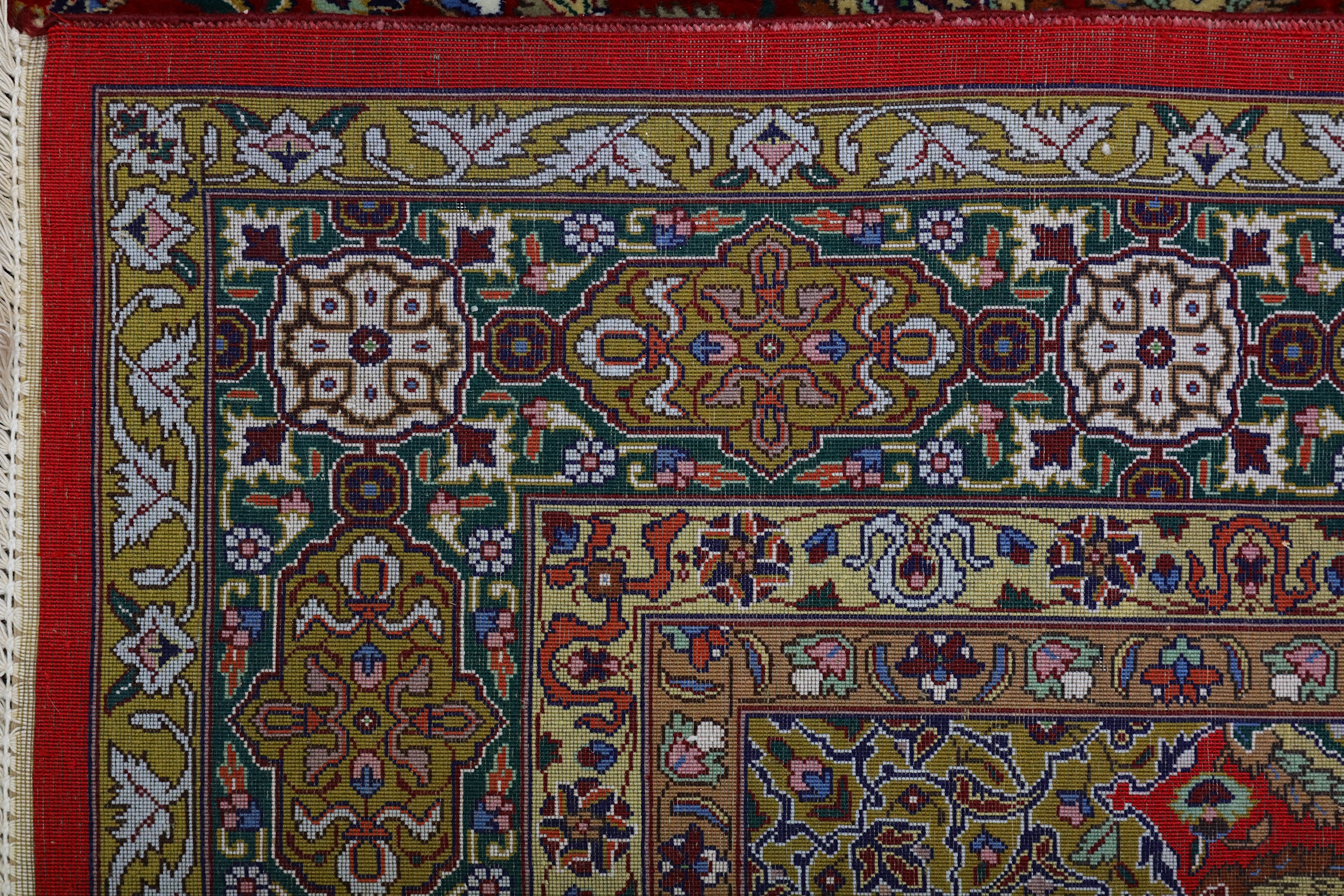 A PAIR OF VERY FINE PART SILK TABRIZ RUGS, NORTH-WEST PERSIA - Image 12 of 12